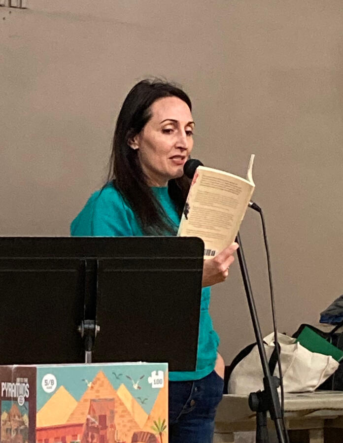 Hollay Ghadery reading at PEP Rally.